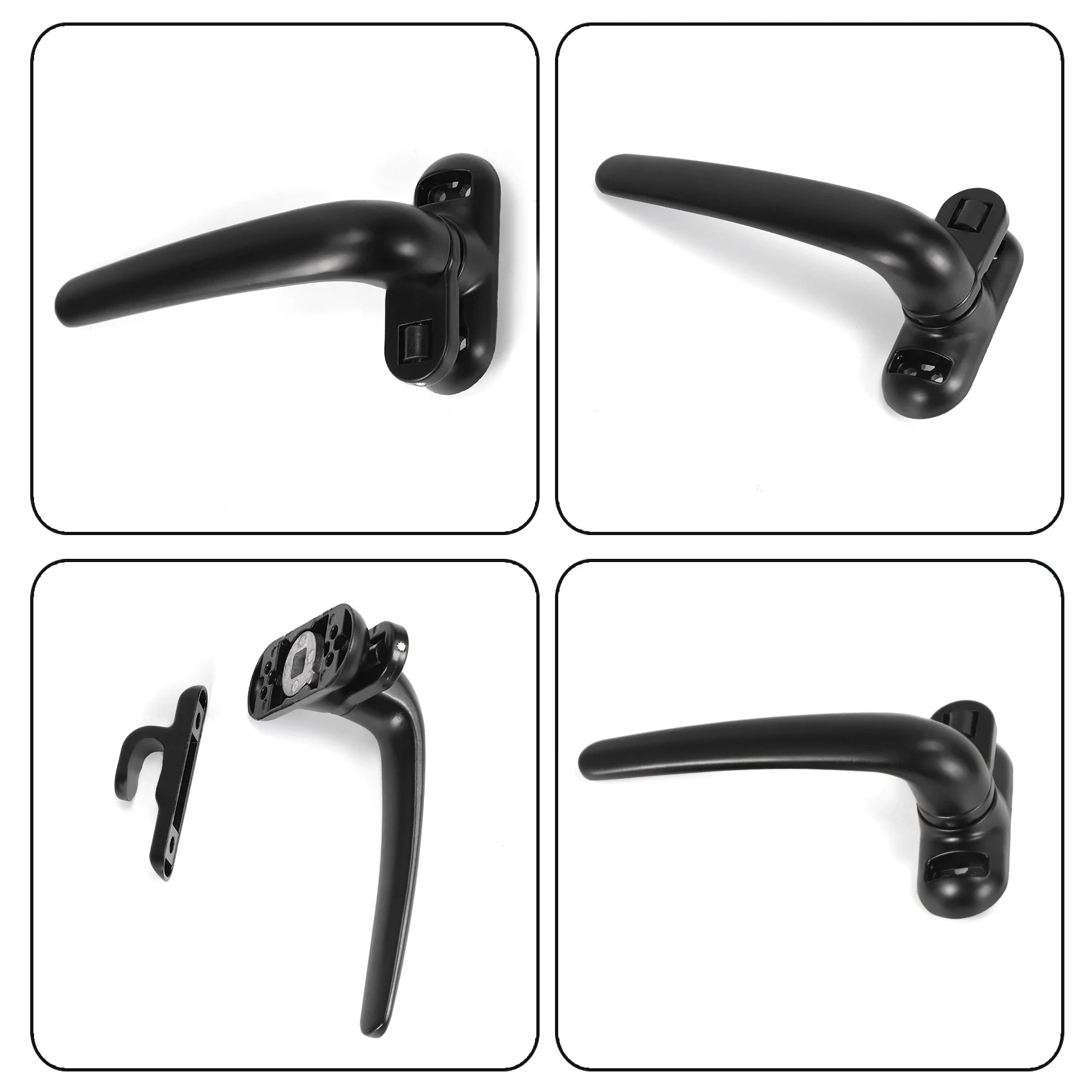 Door and Window Handle Lock Casement Window Lock Wheel Handle Black