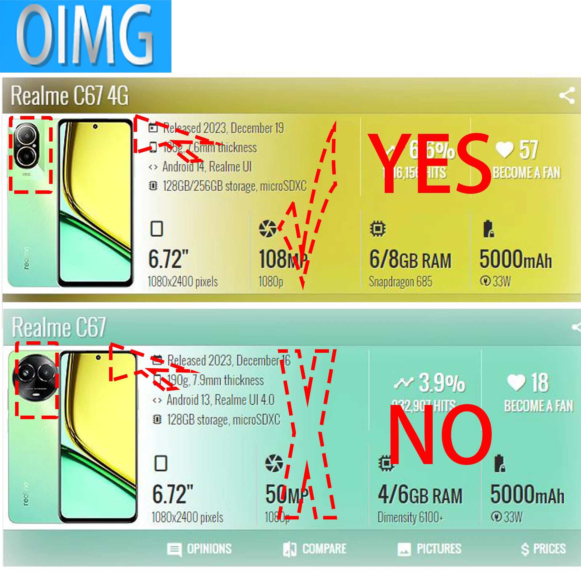 6.72인치 Realme C67 4G LCD 화면용 프레임 터치 RMX3890이 포함된 기존 디스플레이