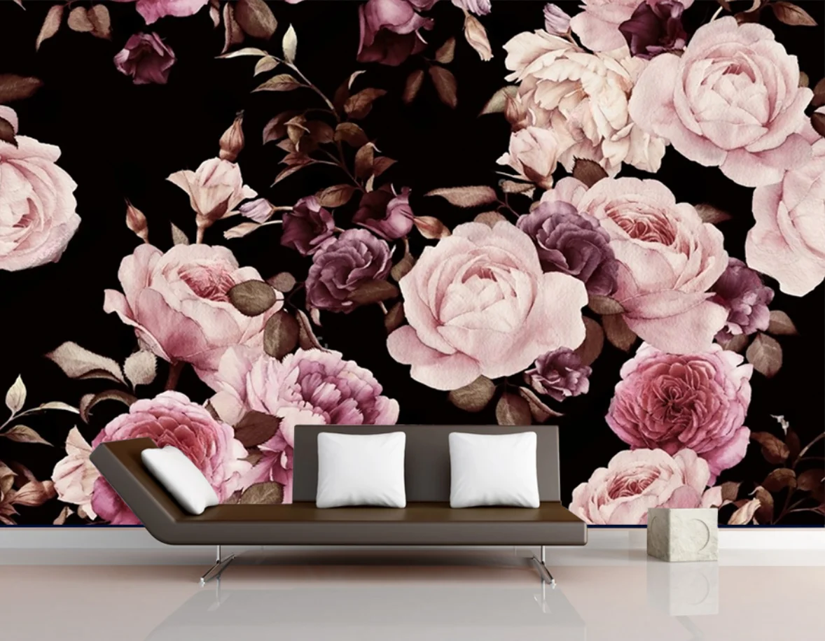 

Custom sized mural floral tile seamlessly connects to high-end background wall Painter House decoration HD photo 3d wallpaper