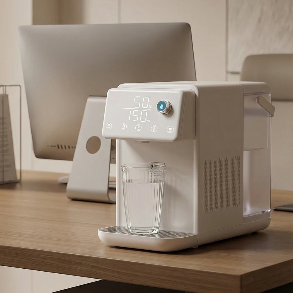 

Electric Countertop Water Dispenser Filtration Cool Drinking Hot Cold Household Purifier Plastic Tank Hotel RV