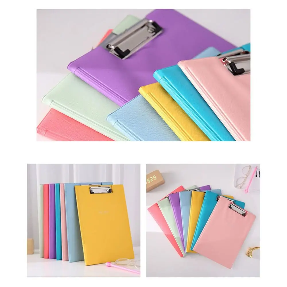 Simple PU Leather File Folder A4/A5 Folding Contract Folder Color Clipboard Gift