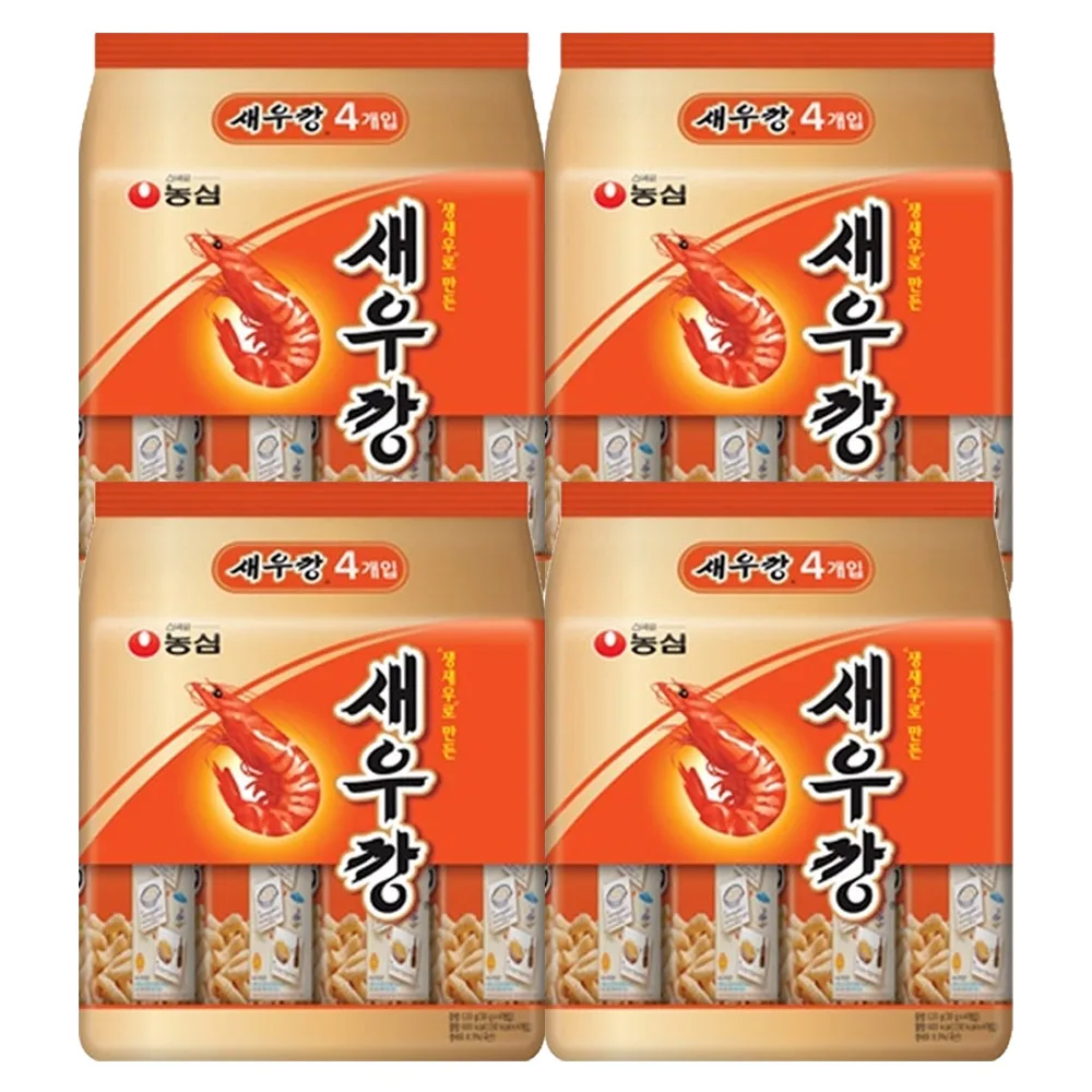 علبة روبيان Nongshim عبوة صغيرة ، 30 جم × 4 مغلقة