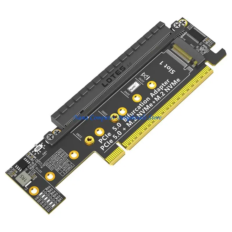 F68C PCBs PCIe 16X 5.0 to Double NVME + PCIE X16 Adapters Card Ensuring High Performances and Stability for PC and Servers