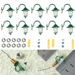 10 Piece Model Wall Lamps LED Street Lamps 1-Flame For H0 Houses Building Set Model Garden Decor Wall Lights Model Accessories