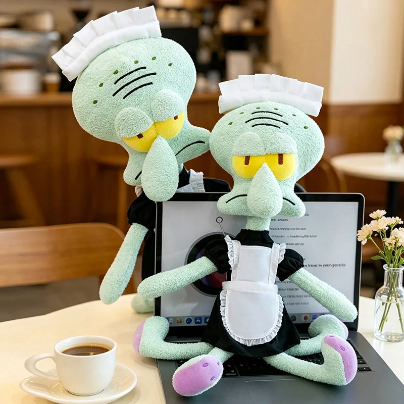 New Bikini Bottom Maid Squidward Plush Doll Octopus Stuffed Toy Keychain Pendant Figure Cross Border Wholesale Gift for Kids