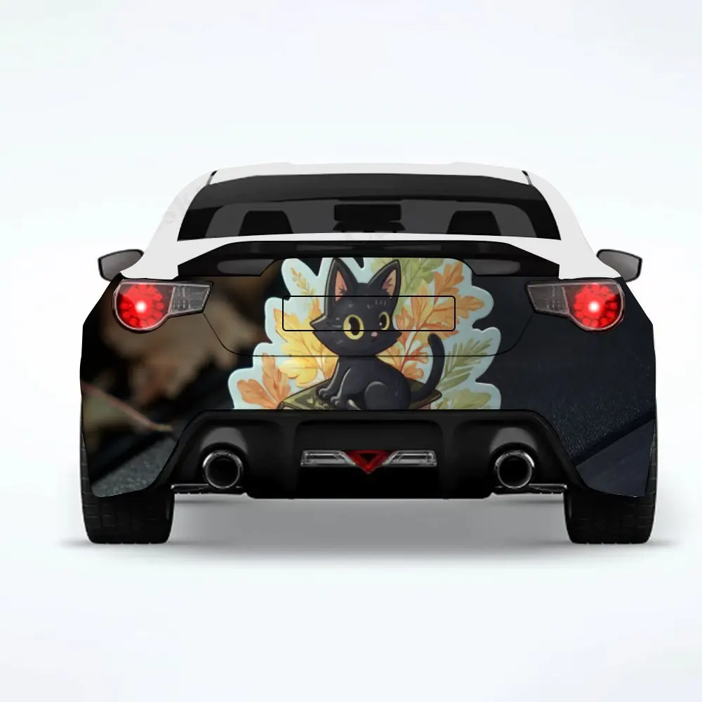 

Котенок на древней книге - виниловая наклейка на заднюю часть автомобиля, водонепроницаемые самоклеящиеся виниловые наклейки для хвоста и бампера автомобиля, декорации