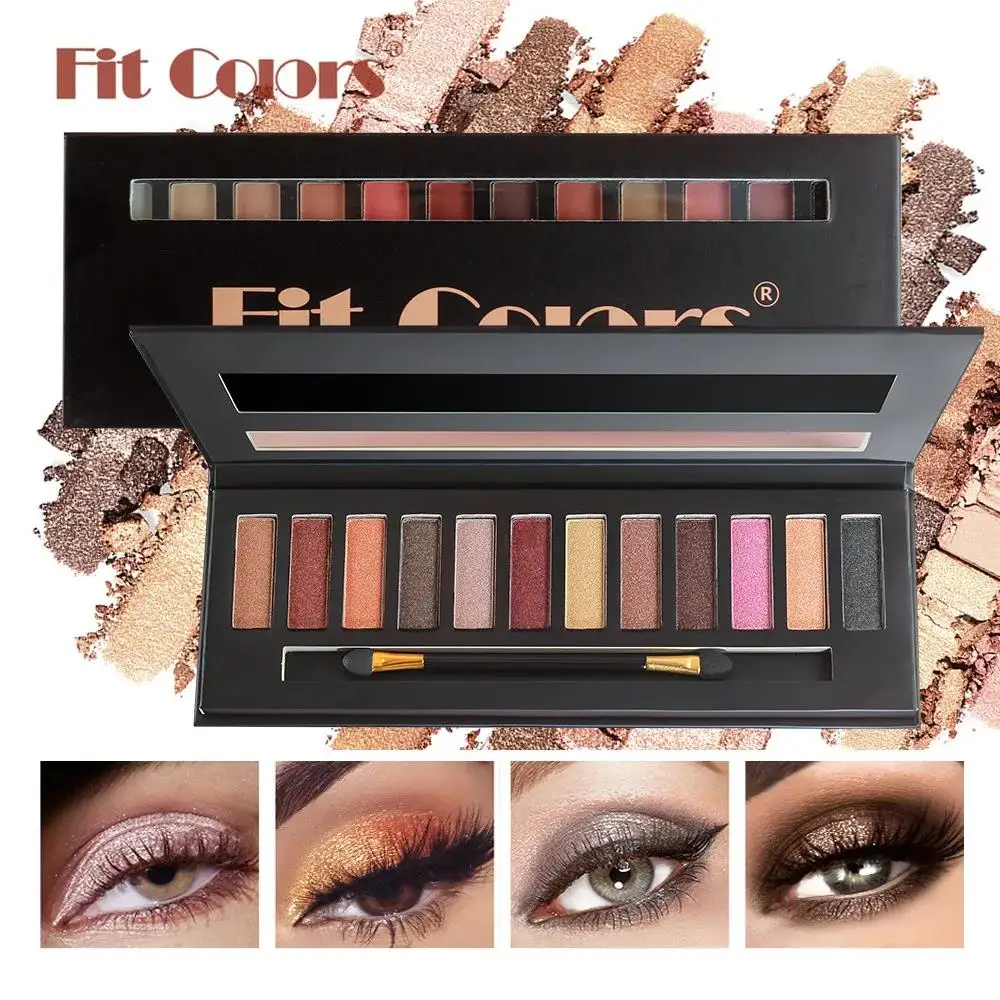 Trendy Matte Pearlescent Eyeshadow Palette 2 In 1 Blush Highlighter Contour Kit Long Lasting Vegan Makeup Essentials