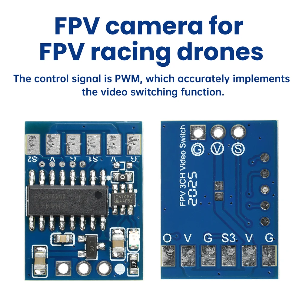 DC 5-12V 2/3-Kanal Video-Schaltermodul 2/3-Wege Video-Schalter PWM-Steuerung für FPV-Drohnen-UAV-Zubehör – Detail 4