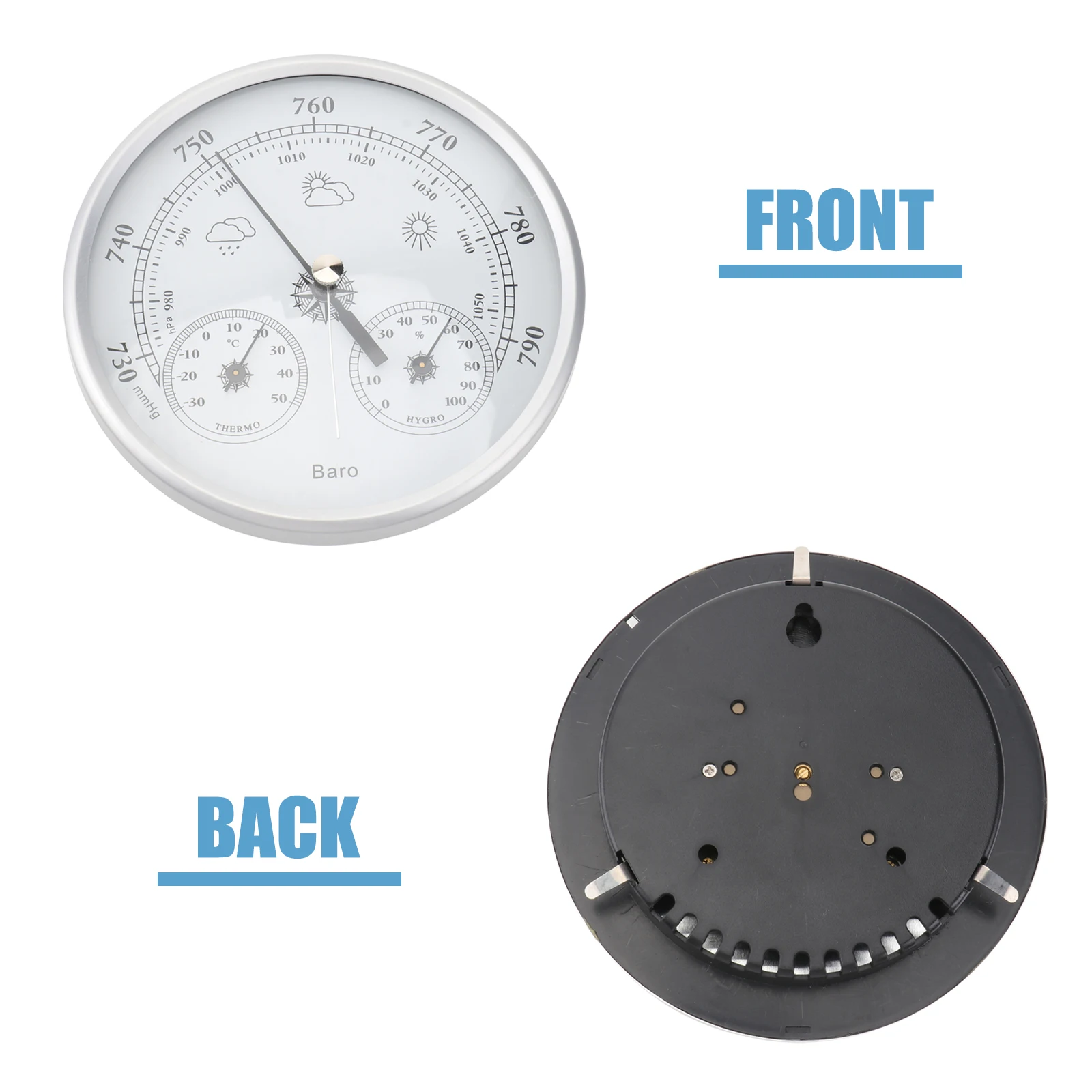 

3 In 1 Dial Thermometer Hygrometer Barometer Temperature Humidity Pressure Measurement Device Lightweight Easy