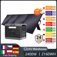 SOLARPLAY Solar Portable Power Station  2400W With 1/2PCS 200W 18V Solar Panel included 2160WH LiFePO4 Solar Generator For Camp