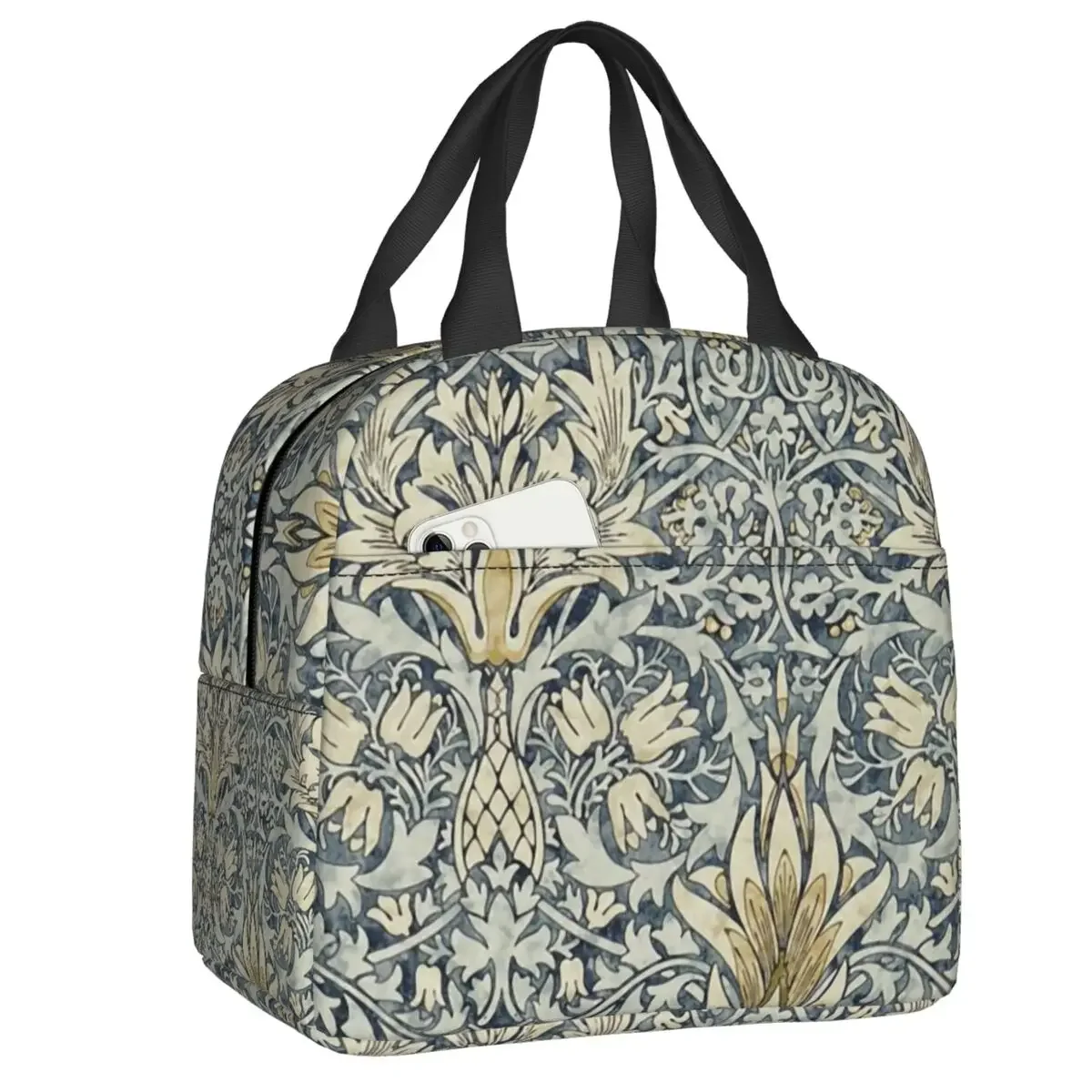 William Morris Snakeshead Pattern Insulated Lunch Bag for Women Vintage Textile Cooler Thermal Bento Box Office Work School