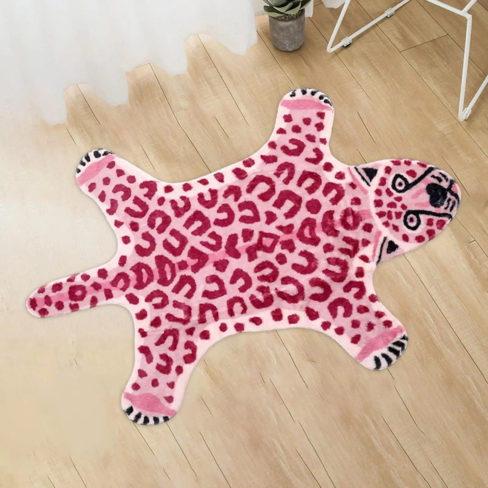 Leopard Print Rug Anti Slip Small Area Carpet Faux Cheetah Print Rugs for Playroom Dorm Home