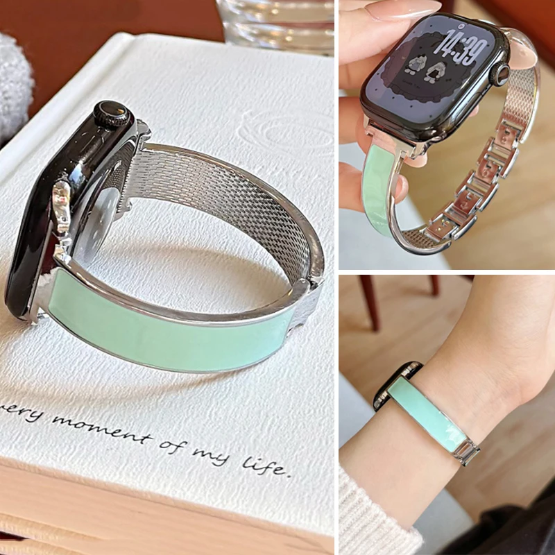 

Band For Apple Watch Ultra Series 11 10 9 8 7 6 SE 3 Metal Strap For IWatch 42mm 46mm 41 45mm 49mm 40mm 38mm 44mm Women Bracelet