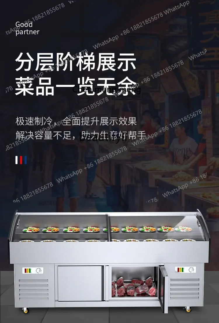 New arrive Three-Ladder Ice Table Display Cabinet Commercial Fruit Fishing Frozen to Keep Fresh Food Displaying Refrigerator