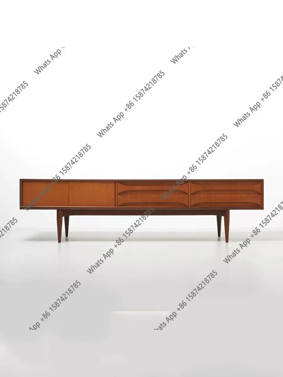 X65 Medieval, Retro Cherry Wood 1.8 2 Meters Medieval TV Cabinet, Video Side Cabinet