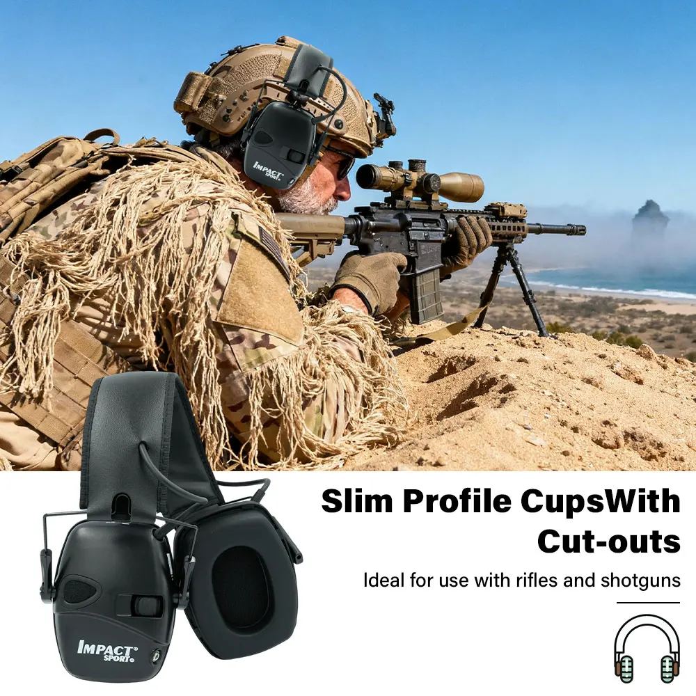 واقي أذن رياضي خارجي جديد غطاء للأذنين للرماية الإلكترونية تأثير تكتيكي تضخيم الصوت سماعة حماية الأذن مضاد للضوضاء