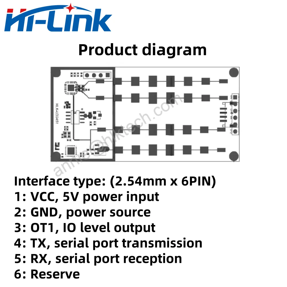 Imagem -04 - Hilink Veículo Condição Monitoramento Módulo Sensor Veículo Notificação Velocidade Medição Millimeter Radar Hlk-ld2451 24g