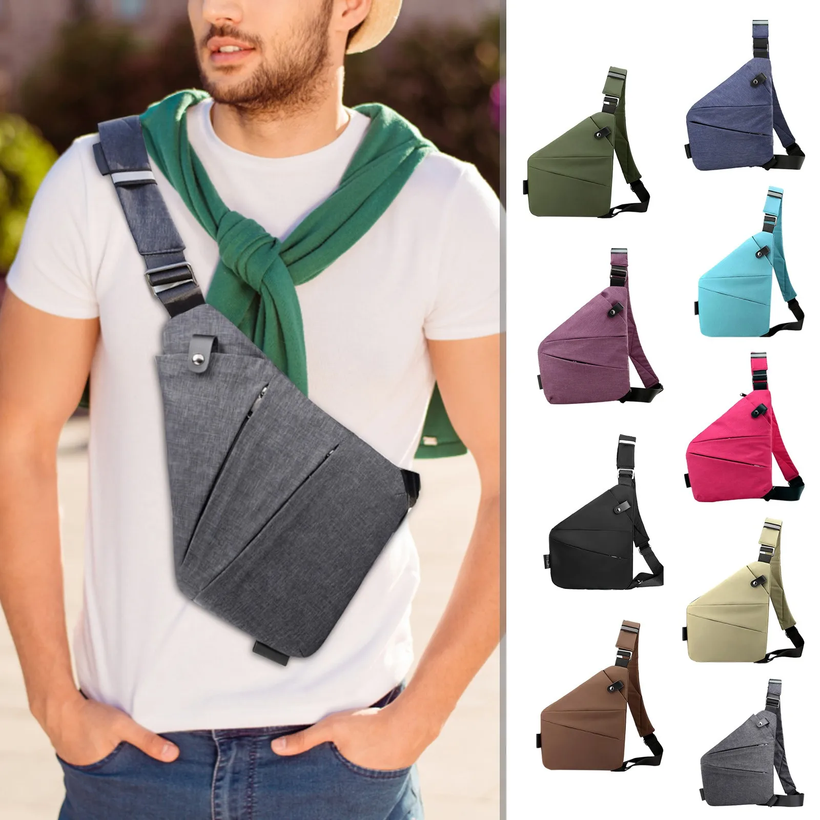 Multifunction Chest Bags Anti Theft Single Crossobdy Bags For Men Waterproof Male Cross Body Messenger Bag Fanny Pack Sac