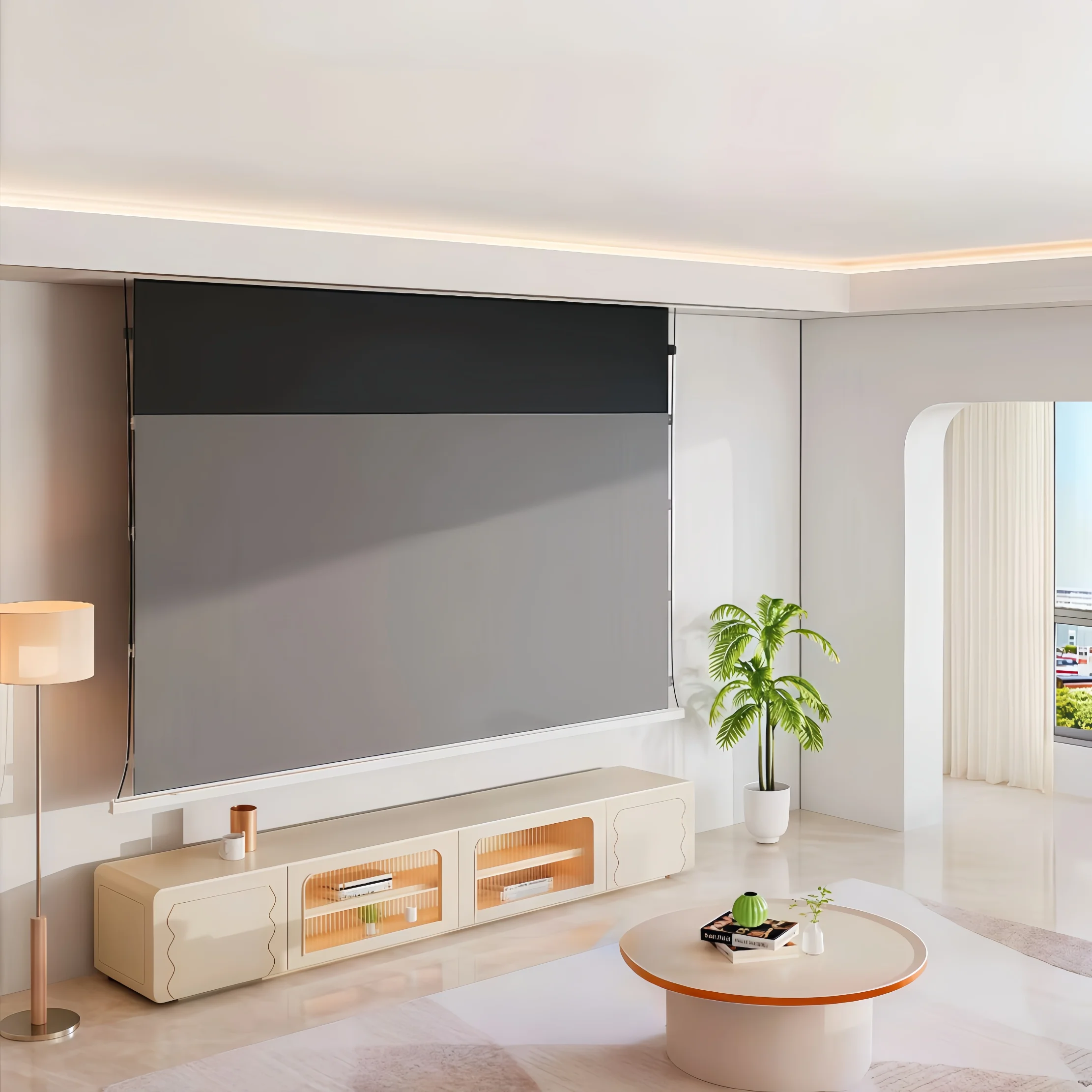 MIVISION Hidden In Ceiling Recessed Projector Screen 16:9 8K Fresnel Long Throw ALR