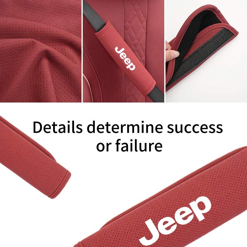 Car Seat Belt Shoulder Pad Breathable Safeybelt Protection Cover For Jeep Renegade Cherokee Compass Patriot Wrangler JK Rubicon