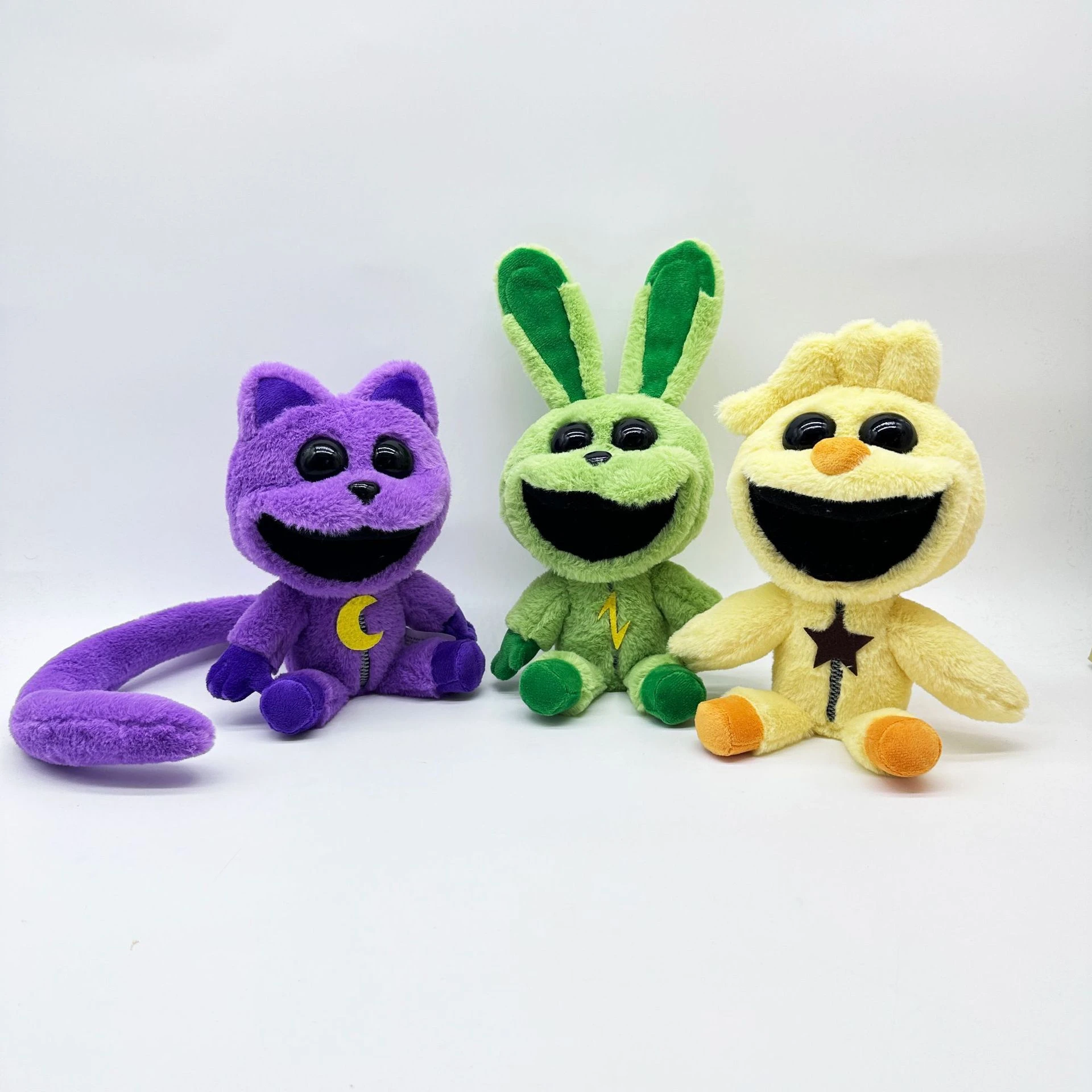 Poppy Playtime Purple Cat Plush Toy Smiling Critters Moon Pattern Cat Stuffed Doll Game Peripheral Kids Gift