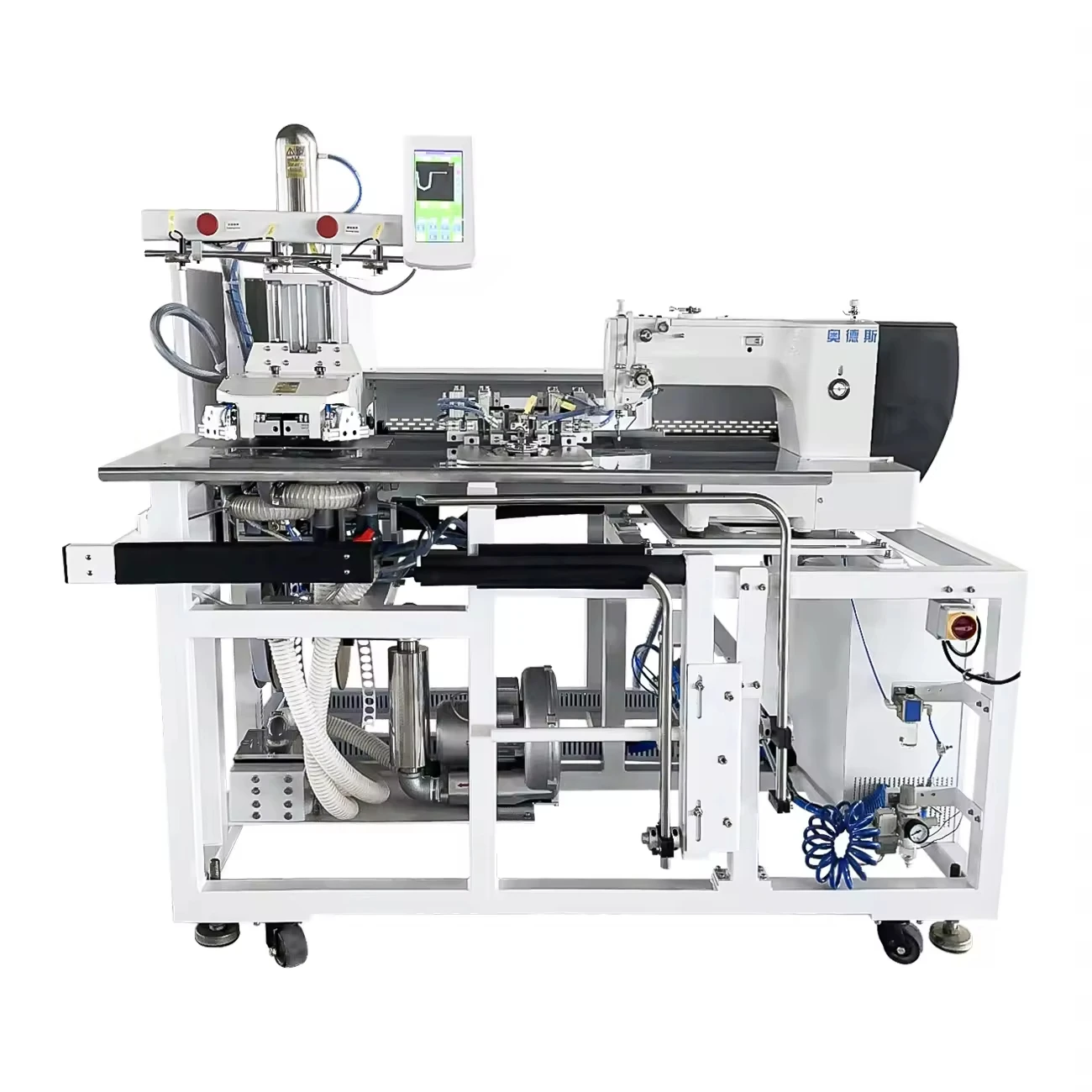 High Speed Automatic Pocket Setter with Programmable Control Pocket Flap & Cover Stitching Machine 2800 SPM for Jeans & Workwear