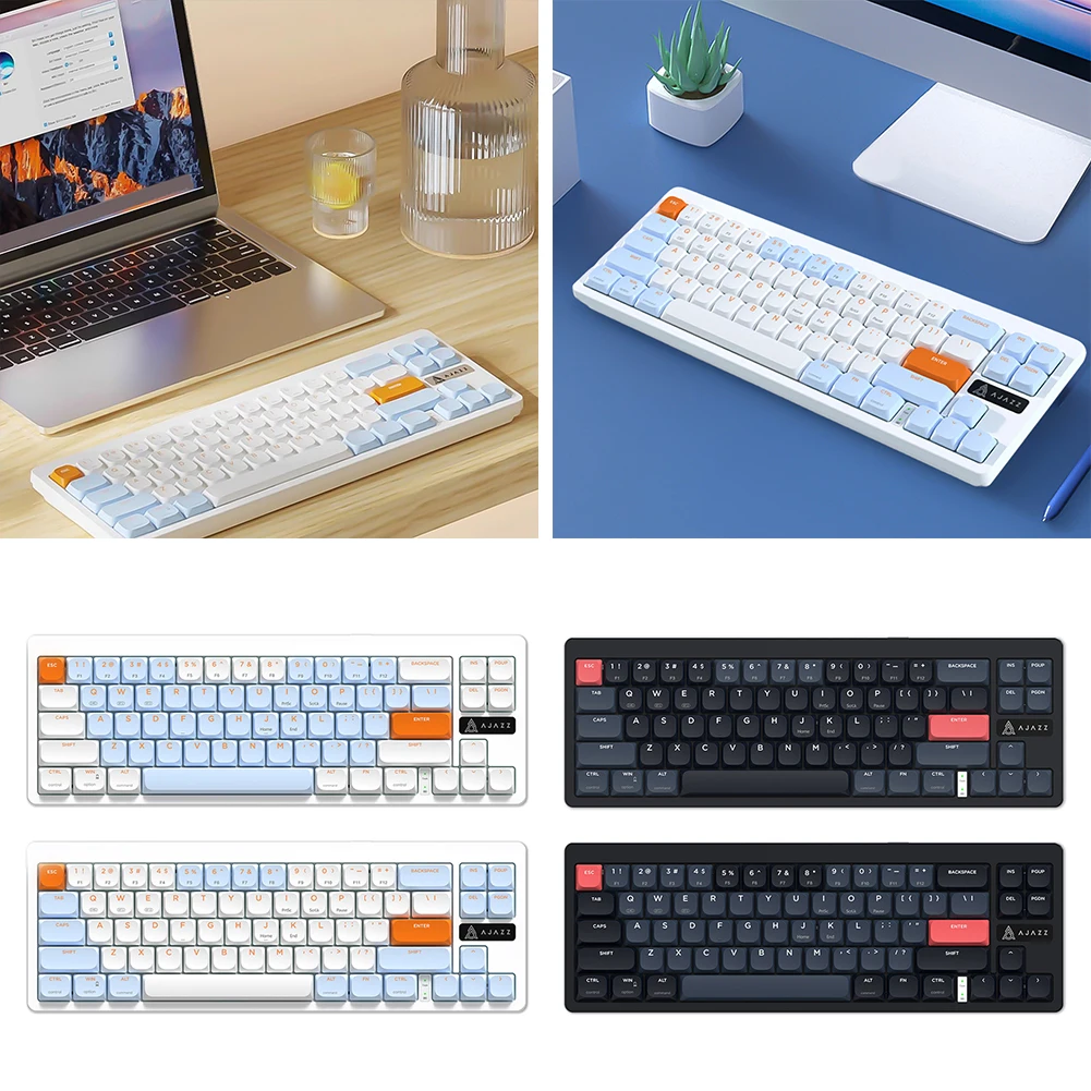 

2.4G BT Wireless Mechanical Keyboard Dual-Mode Mini Office Keyboard 68-key Rechargeable Keyboard for Windows PC Gamer