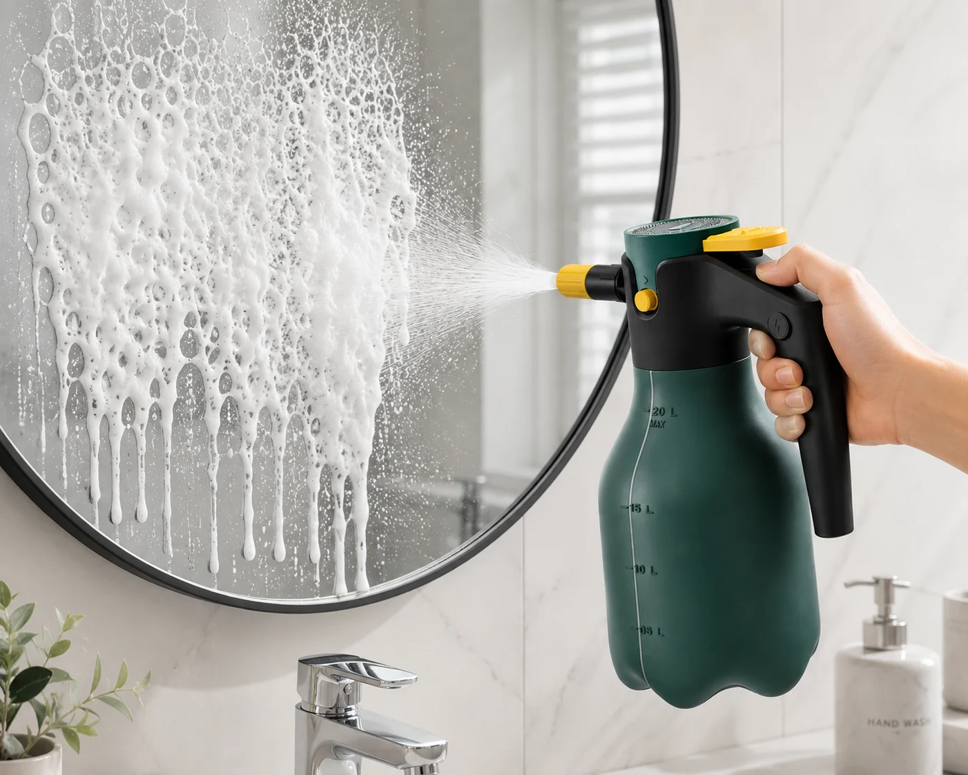 Upgraded 2L Electric Foam Spray Bottle with 60° Adjustable High Pressure Cannon for Car Wash Vehicle Home Garden Cleaning