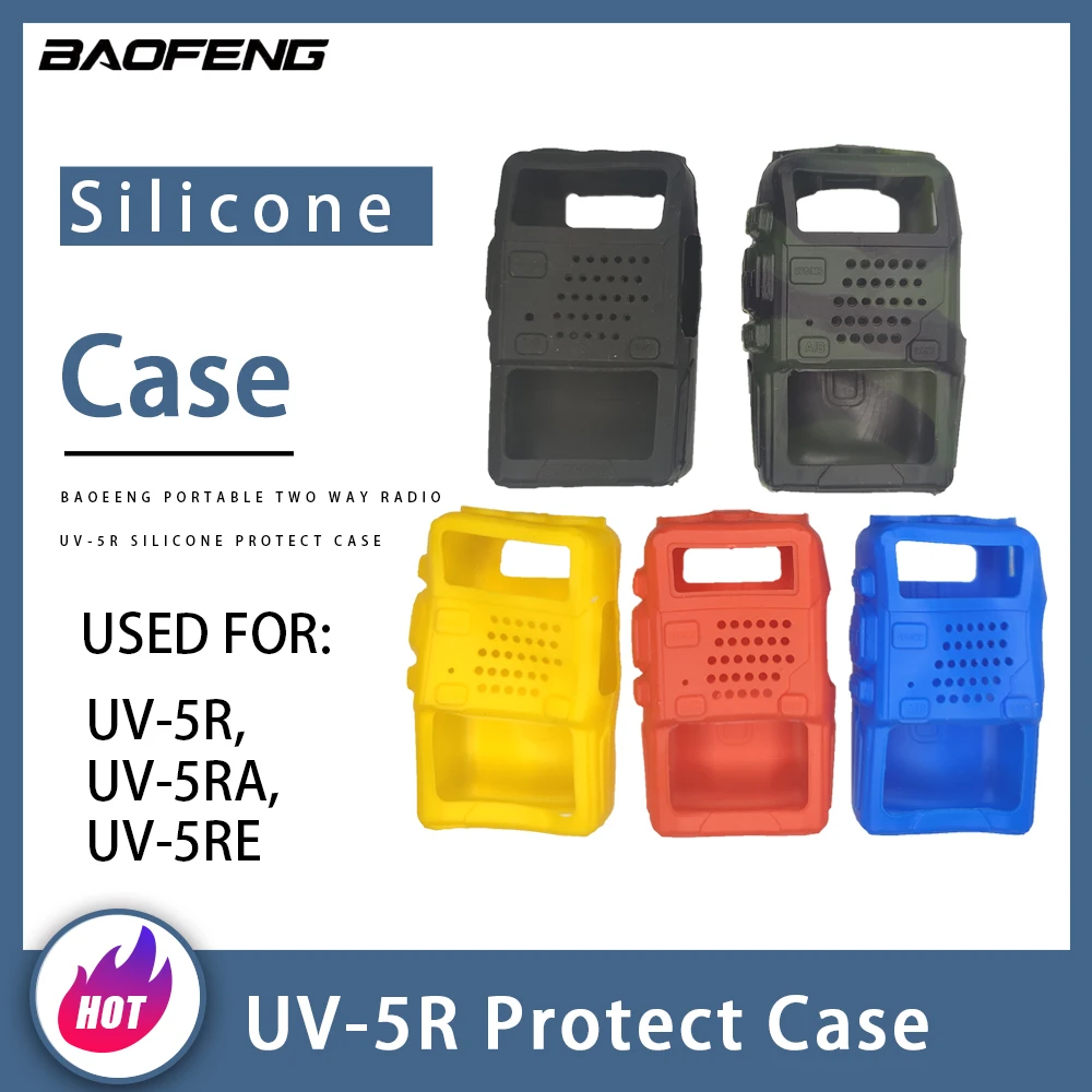 Silicone Case Protect Rubber Cover For UV-5R BAOFENG Walkie Talkie pouch UV5RA UV5RE Two Way Radios Protection Shell