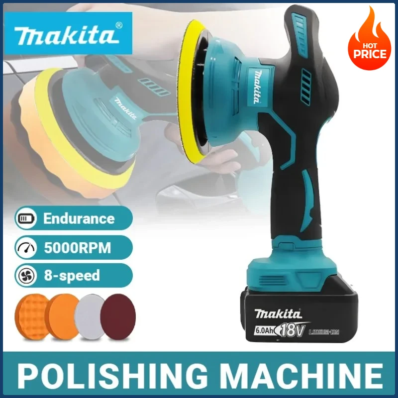 Makita 8 vitesses voiture polisseuse Machine sans fil électrique cire réparation sans fil polissage polisseuse pour batterie Makita