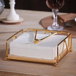 Practical Napkin Holder Metal Kitchen With Weighted Tension Arm Rustic Tissue Paper Dispenser For Countertop Table