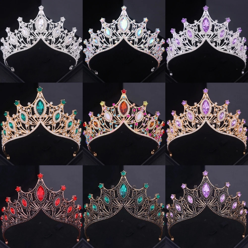 فضي اللون خمر التيراس والتيجان حفلة موسيقية الإكليل للنساء الزفاف إكسسوارات الشعر للعروس مجوهرات Diadem تاج الهدايا