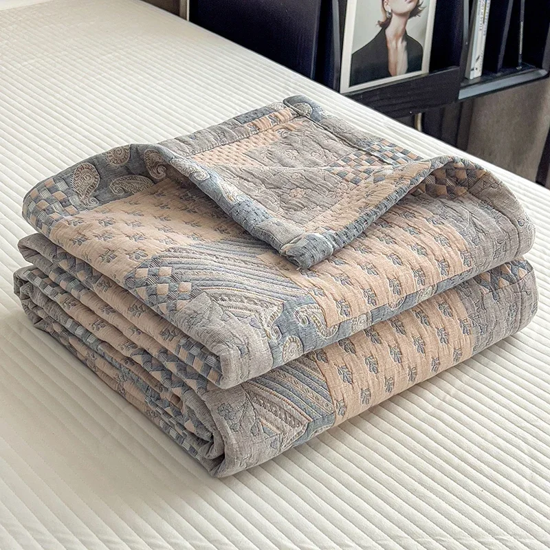 Muslin Throw Blanket 100% Cotton Blankets for Bed Breathable Gauze All Season Lightweight Soft Summer Blankets Couch Sofa Cover