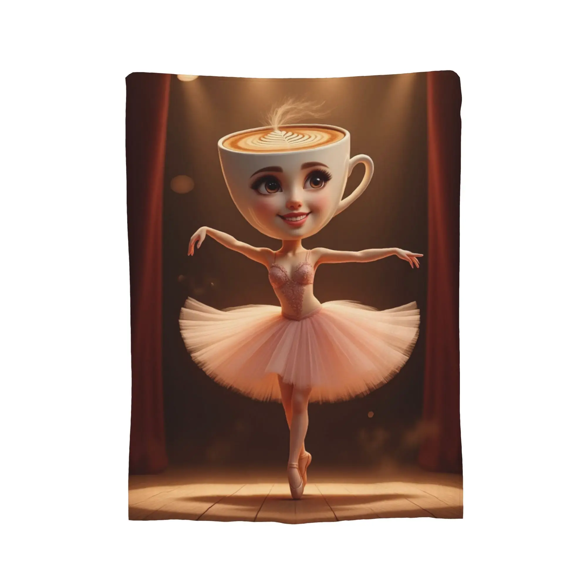 Ballerina Cappucina Italian Brainrot Meme Blanket Flannel Textile Decor   Warm Throw Blanket for Home Couch Bedspread