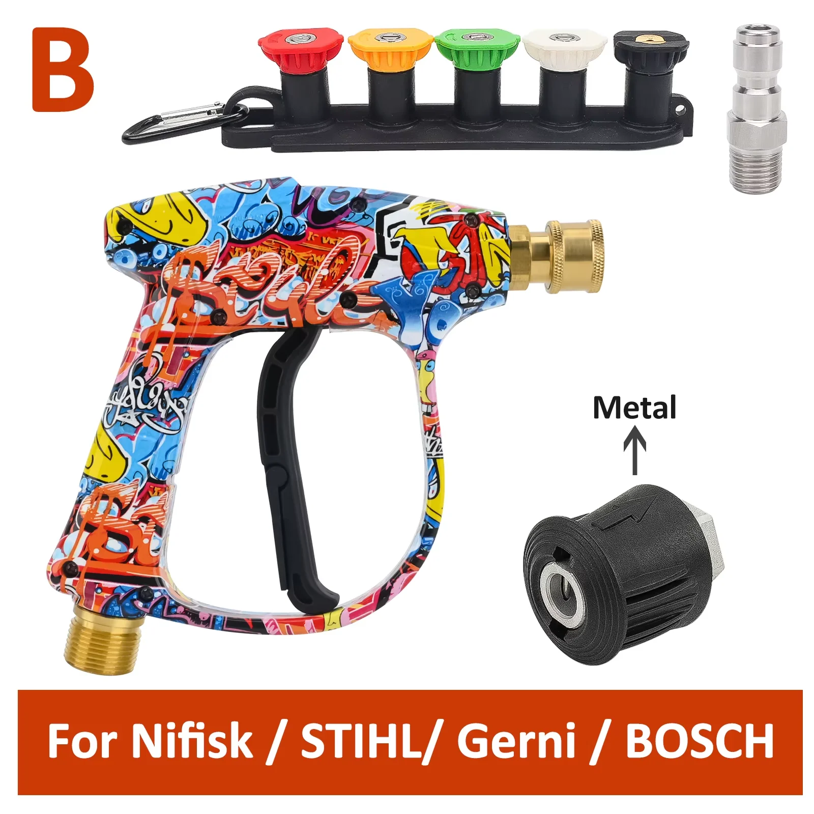 Hogedrukreiniger Waterpistool voor Car Cleaning Slang Connector Voor Karcher Nilfisk Parkside Bosch Quick Connector Nozzles