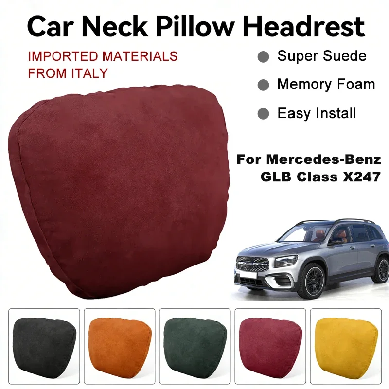 

Italy Suede Car Neck Rest Pillow For Mercedes-Benz GLB Class X247 Seat Head Neck Support Cushion Auto Interior Accessories