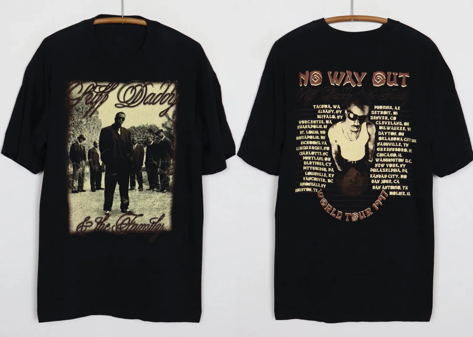 2 sides Puff Daddy & The Family No Way Out Shirt Black Unisex S-5XL 2C046