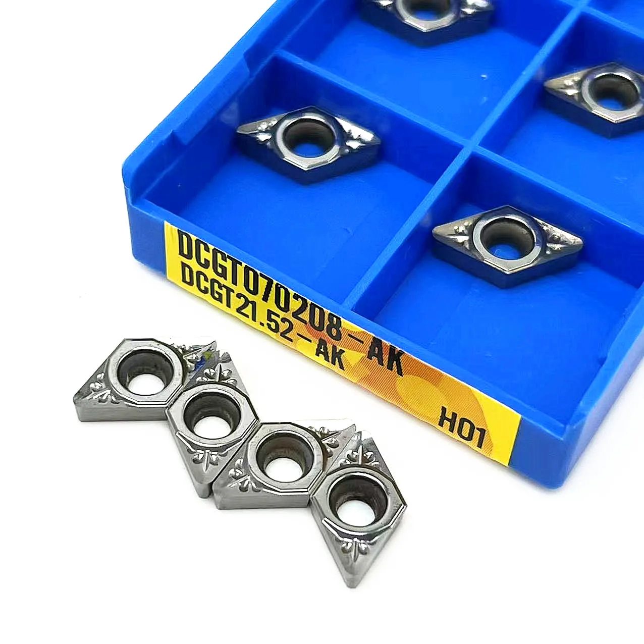 10 pz DCGT070208 AK H01 DCGT070204 inserto in metallo duro CNC lama di taglio in alluminio tornio CNC portautensili strumento lega di alluminio scanalato
