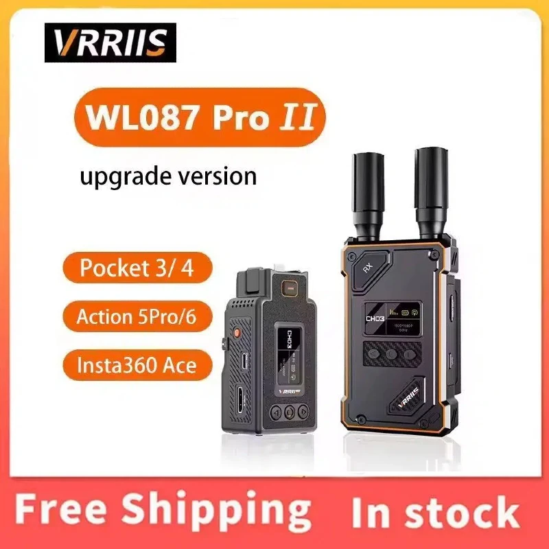 VRRIIS 5.8G Wireless HDMI Extender 1080P 60Hz H.265 Encoding 20 Adjustable Channels NP-F Battery Slot Outdoor Filmmaking Monitor