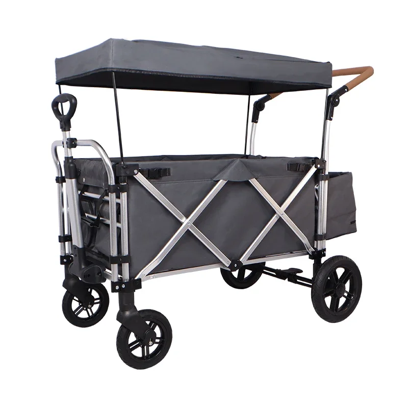Retractable trolley Stainless steel foldable outdoor multi-function trolley