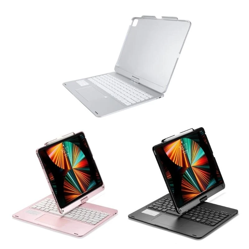 Wireless Keyboard BT5.1 For Pro 12.9‘’ 2021 2020 2018 Pad Case Keyboard 2 in 1 360° Rotating Keyboards Best Sale