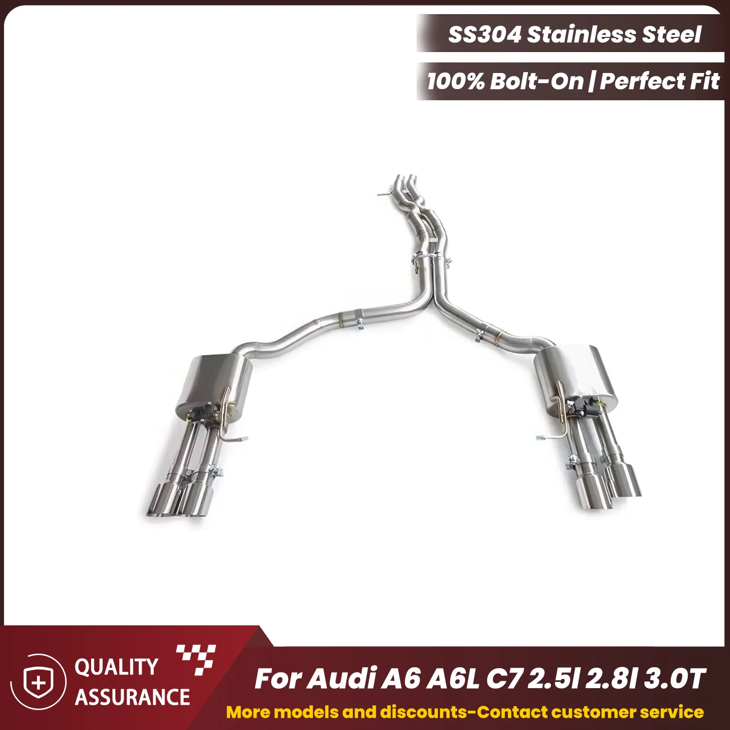 

Sporty Exhaust Sound ECCF Valved Catback Exhaust For Audi A6 A6L C7 2.5l 2.8l 3.0T Performance Upgrade Easy Installation