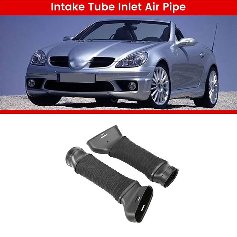 Tahan Lama-1 Pasang Pipa Udara Masuk Tabung Masuk Mesin Kiri + Kanan untuk Mercedes Benz SLK300 R171 2720940511 2720940411