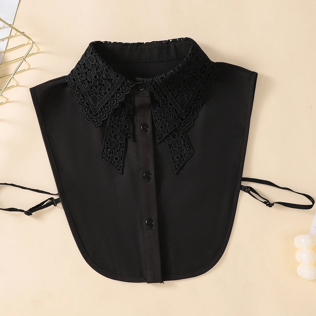 Modischer bestickter Kragen für Damen, vielseitige Dekoration, abnehmbarer Chiffon-Fake-Kragen – Detail 6