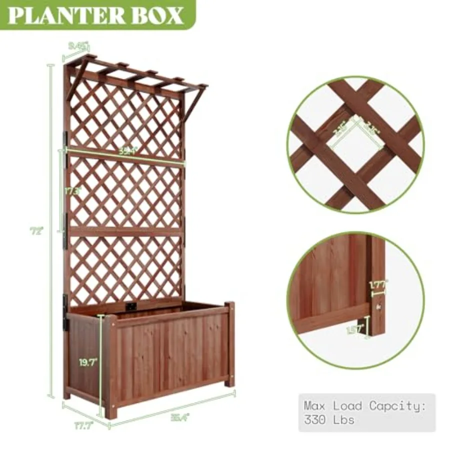 2 Pack Raised Garden Bed, Privacy Planter with 71