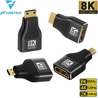 HDMI-Compatible Adapter Mini/Micro HDMI To HDMI Adapter 8K 60Hz 4K 120Hz/144Hz Male To Female Converter For HDTV Laptop PS5