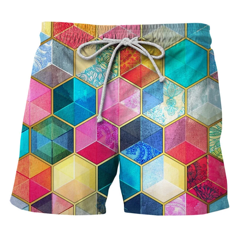 2024 New Fashion Retro Pattern 3d Printed Beach Pants Men Y2k Shorts Women Kids Ice Trunks Loose Casual Comfortable Sport Shorts