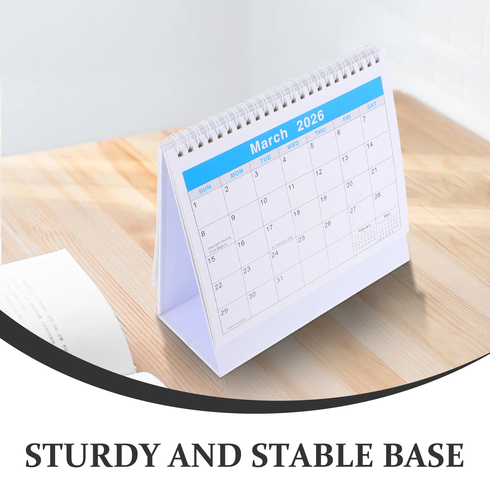 2026 مكتب 360 °   مخطط جدول ورقي قوي للتجليد بحلقة معدنية للمكتب والمدرسة وتواريخ مهمة كبيرة شهرية #3