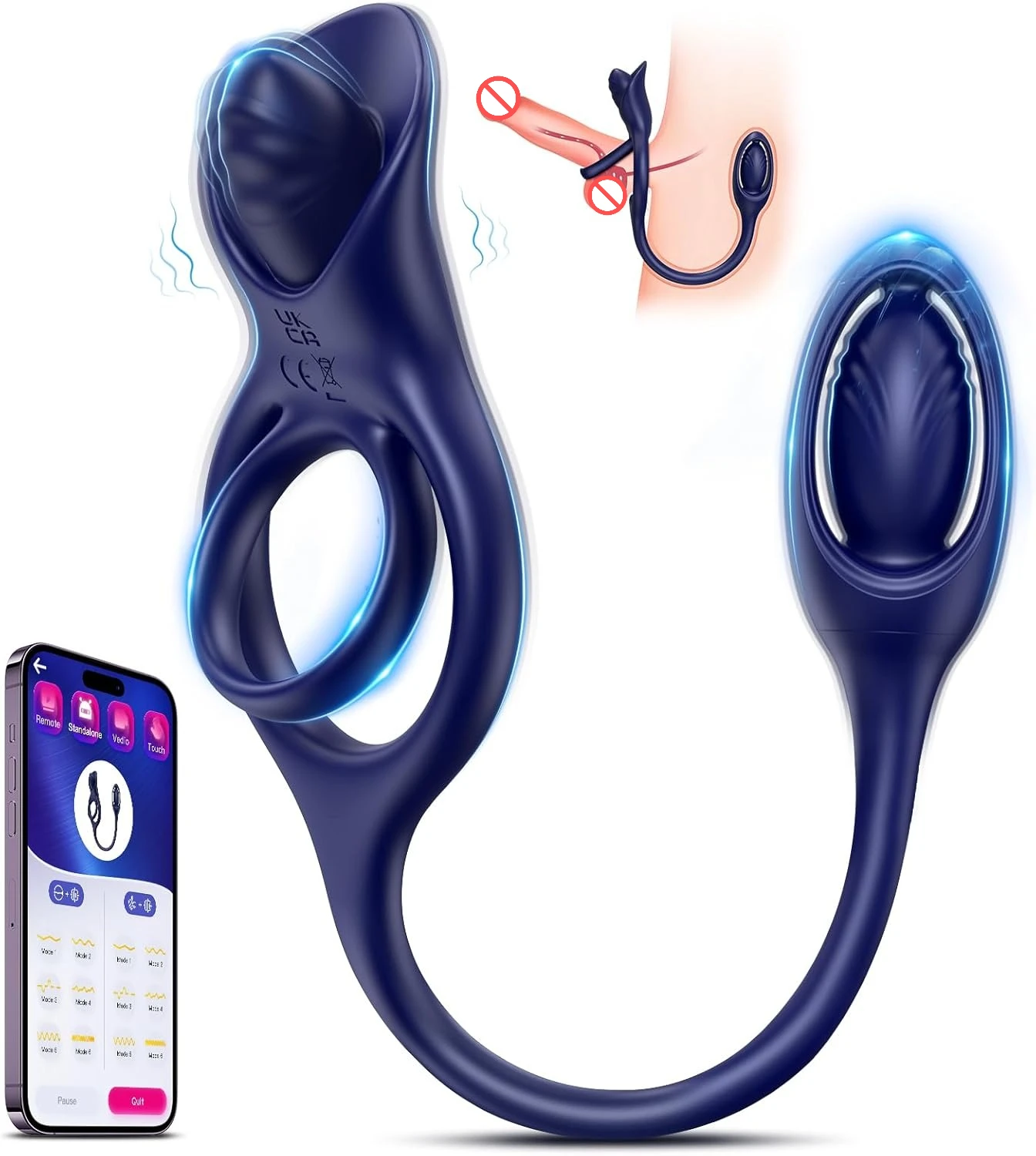 ألعاب الجنس الذكور للرجال جهاز تدليك للبروستاتا تهتز خاتم الديك مع APP التحكم الشرج الخرز بعقب المكونات القضيب 9 طرق تهتز 18 +