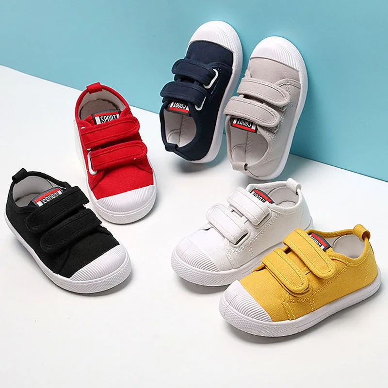 Children Solid Color Canvas Shoes Boys Outside Sneakers Autumn Casual Kids Shoes Toddler Girls Flat Sports Running Shoes CSH1348